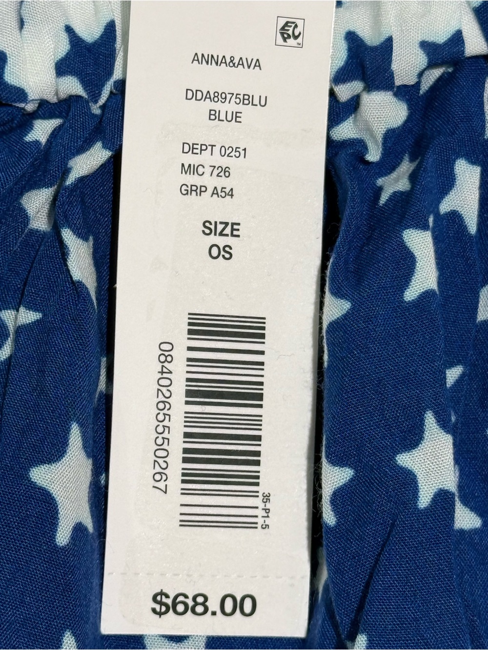 Anna & Ava Blue and Red Star-Print Tie-Shoulder Midi Dress - Picture 4 of 5
